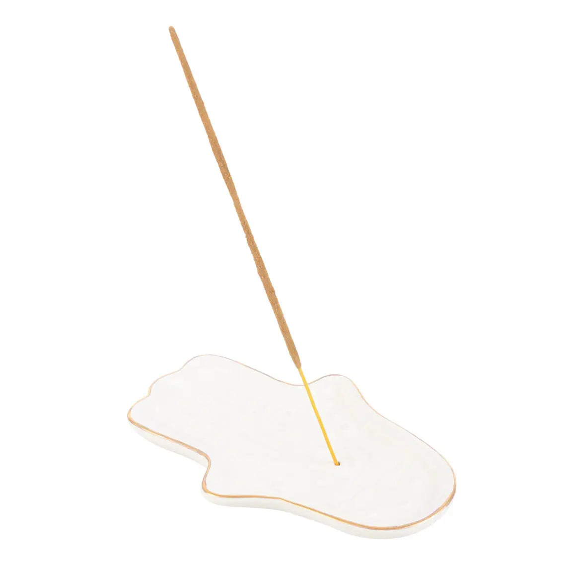 Weiße Hamsa-Hand Keramik-Räucherstäbchenhalter-Platte