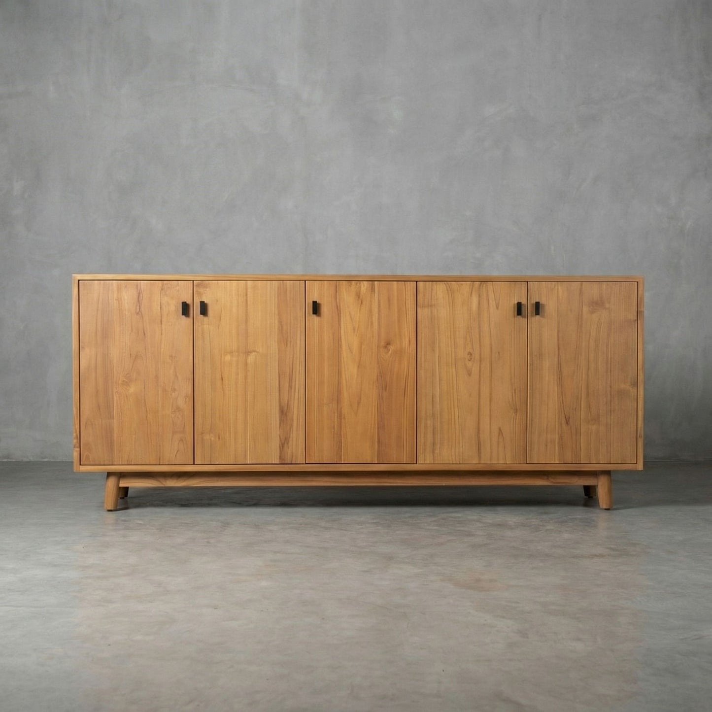 Sideboard Lima Bahagia, 5 Türen, Teakholz