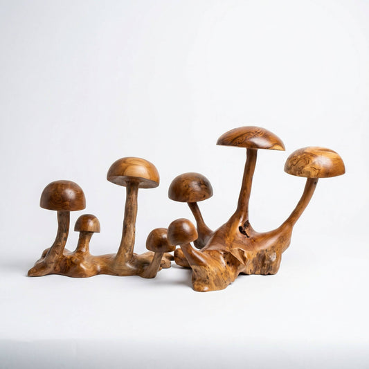 Holzskulptur aus massivem Teak-Wurzelholz, Unikat