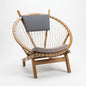 Runder- Lounge-Sessel aus Teakholz mit Polster