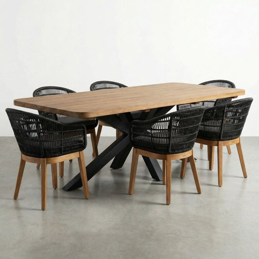 Bali Breeze, Outdoor Garten‑Sitzgruppe, Teak Garden Dining Set