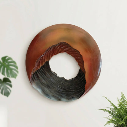 Handgeschnitzte Holzwandkunst, abstrakte moderne Skulptur