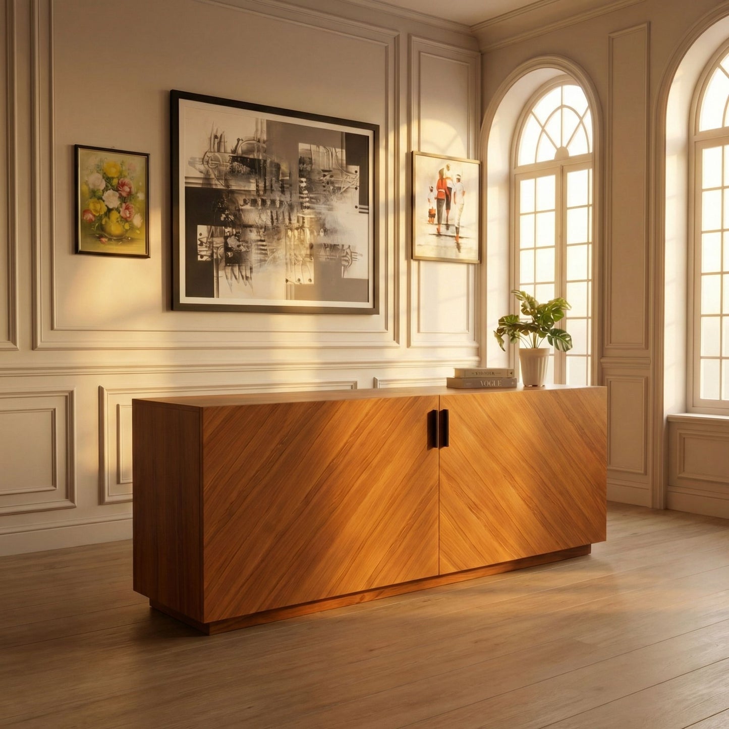Sideboard Rosi aus massivem Teakholz, Kommode