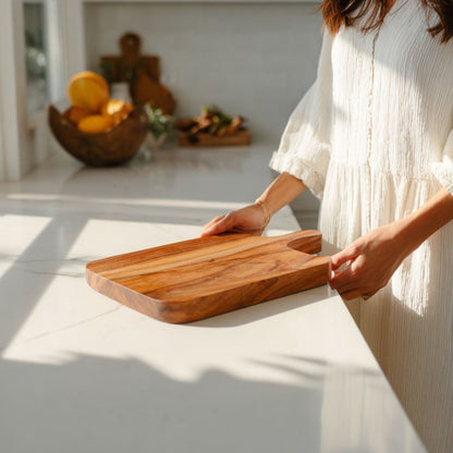 Teak-Paddle-Schneidebrett |Handgefertigtes Teak-Servier- und Schneidebrett