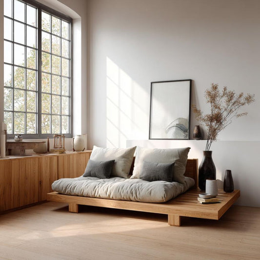 Kaizen | Japanisches Futon Sofa|Bett aus Teakholz