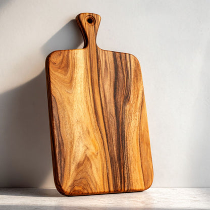 Teak-Paddle-Schneidebrett |Handgefertigtes Teak-Servier- und Schneidebrett