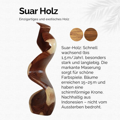 Sulana - Große-Handgefertigte Deko-Skulptur aus massivem Suar Holz